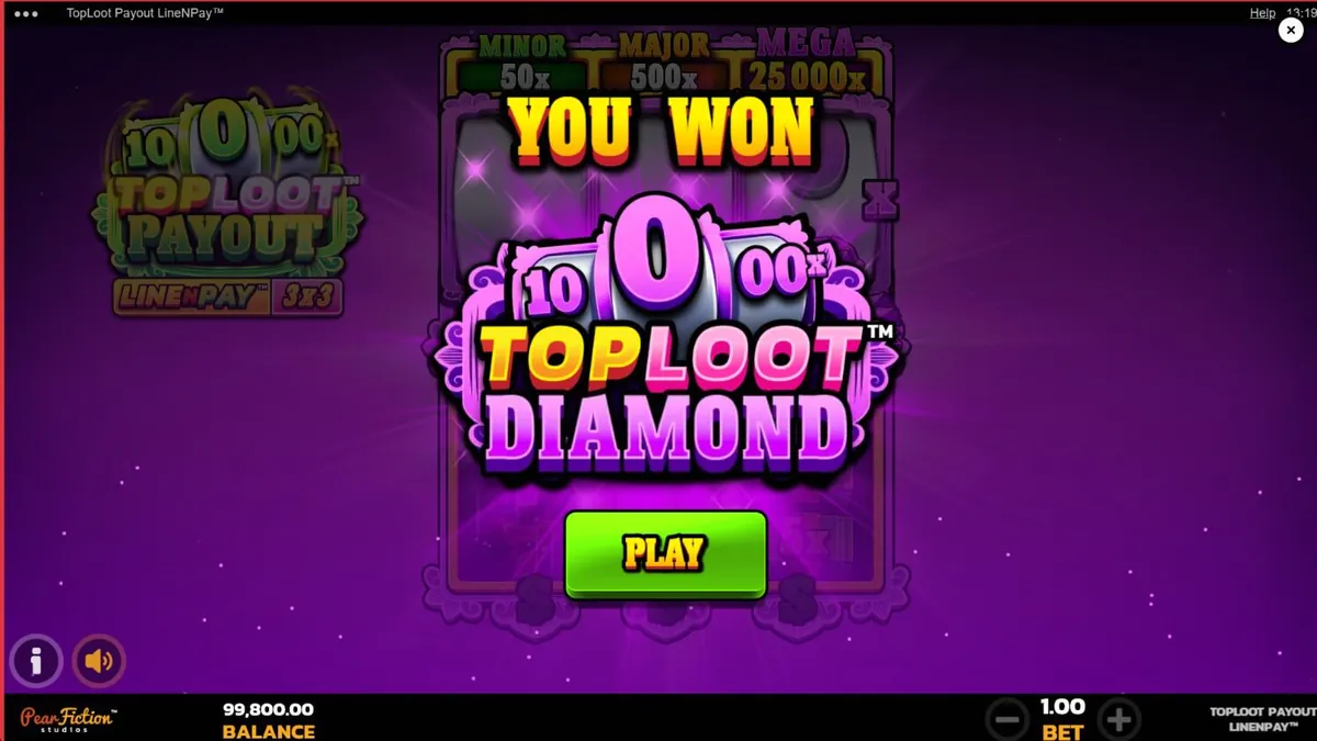 TopLoot Payout LineNPay স্লট গেমের থিম এবং গ্রিড ইন্টারফেস